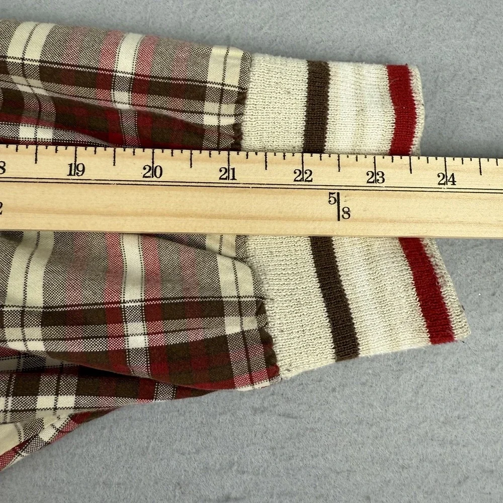 Vtg FUBU The Collection Plaid Bomber Jacket‎ Size M Tan Red Harrington 90s Y2K